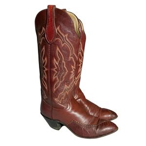 Vintage HONDO Boots Womens Size 6.5B Brown Leather Western Cowboy Country Girl